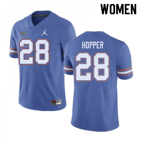 Jordan Brand Women #28 Ty'Ron Hopper Florida Gators College Football Jersey Blue